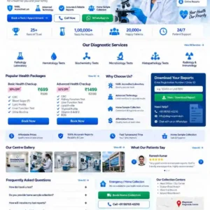 Accurate Diagnostic Centre Kolkata offering pathology, hematology, biochemistry, microbiology, serology, immunology and 24/7 home sample collection