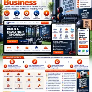 Fitness and Sports businesses including gyms, fitness centers, personal trainers, yoga, Pilates, CrossFit, martial arts, swimming, football, cricket, tennis, golf, basketball, badminton, dance, hiking and adventure sports on BizLiveGo