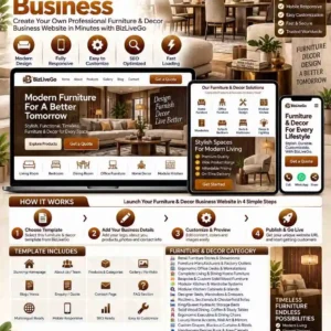 Furniture and Decor businesses including furniture stores, furniture manufacturers, custom solid wood furniture, modular kitchens, wardrobes, sofas, beds, tables, chairs, home decor, rugs, curtains, mattresses and designer lighting on BizLiveGo