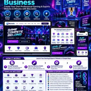 BizLiveGo Gaming and Esports industry services including esports tournaments, professional gaming teams, game development, live streaming, coaching, gaming communities, VR arenas and LAN gaming centers