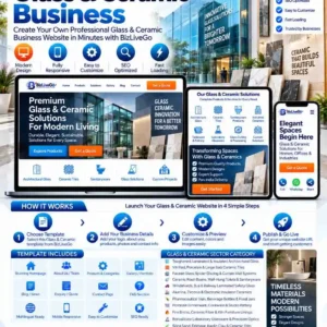 BizLiveGo Glass and Ceramic industry services including architectural glass, ceramic tiles, sanitaryware, safety glass, technical ceramics, laboratory glassware and glass processing