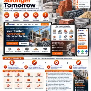 BizLiveGo construction material sector classification for cement, concrete, steel, bricks, sand, tiles, flooring, glass, windows, pipes, electrical products, roofing and precast materials