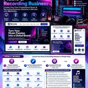 BizLiveGo Music and Recording category including record labels, recording studios, music artists, streaming, digital distribution, music licensing, concert booking and audio production