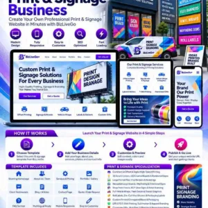 BizLiveGo print and signage services including digital and offset printing, acrylic LED signs, banners, shop signage, vehicle wraps, labels, packaging, apparel printing and digital displays
